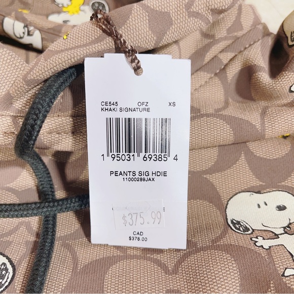 Coach X Peanuts XS CE545 Signature Snoopy Hoodie NWT Org $378 - Picture 10 of 12